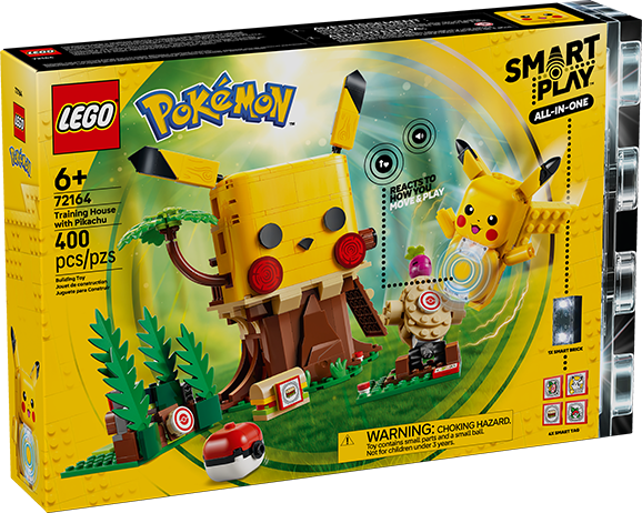 Este set incluye una casa del árbol inspirada en Pikachu, objetos de entrenamiento, una Poké Ball, un sándwich construible y mucho más. Los fanáticos tendrán la oportunidad de convertirse en Entrenadores Pokémon mientras cuidan, alimentan, juegan, entrenan y combaten junto a su LEGO Pikachu.

Incluye 1 SMART Brick, 4 Tags, una figura y un cargador.