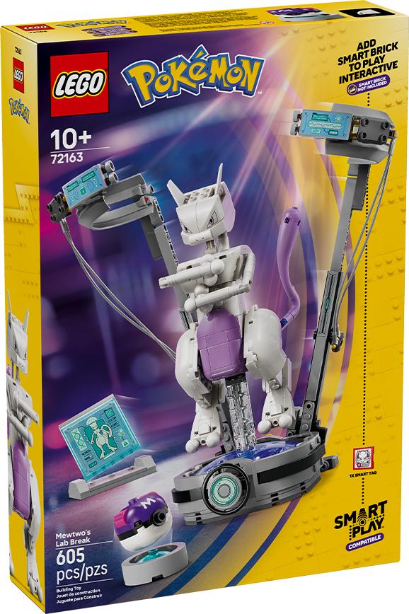 Este set permite a los fanáticos recrear la escena en la que LEGO Mewtwo escapa de su tanque de laboratorio. El set incluye un tanque de laboratorio ajustable, una pantalla informativa de Mewtwo, una exclusiva Master Ball y una figura de Mewtwo.